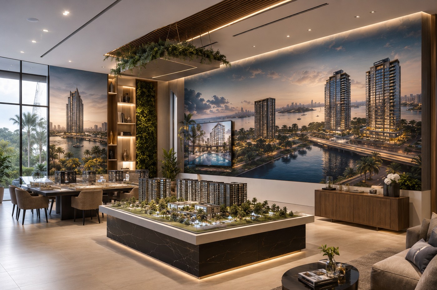 Property sales-gallery environment with wall graphics